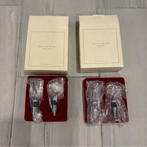 Pottery Barn Glass Bohemian Wine Stoppers - Set of 2